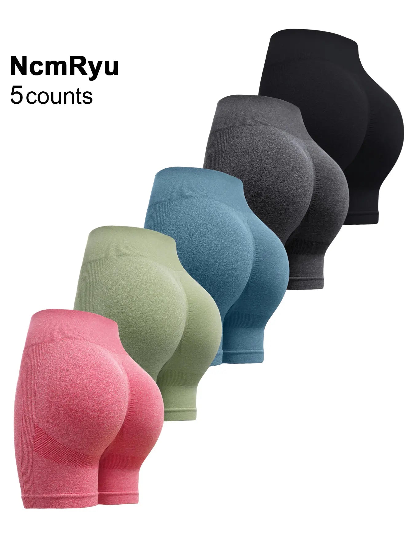 Women'S High Waist Workout Stretch Shorts Butt Lifting Tummy Control Ruched Booty Smile Yoga Short Pants High Waisted Shorts Athletic Wear Shorts Sport Shorts