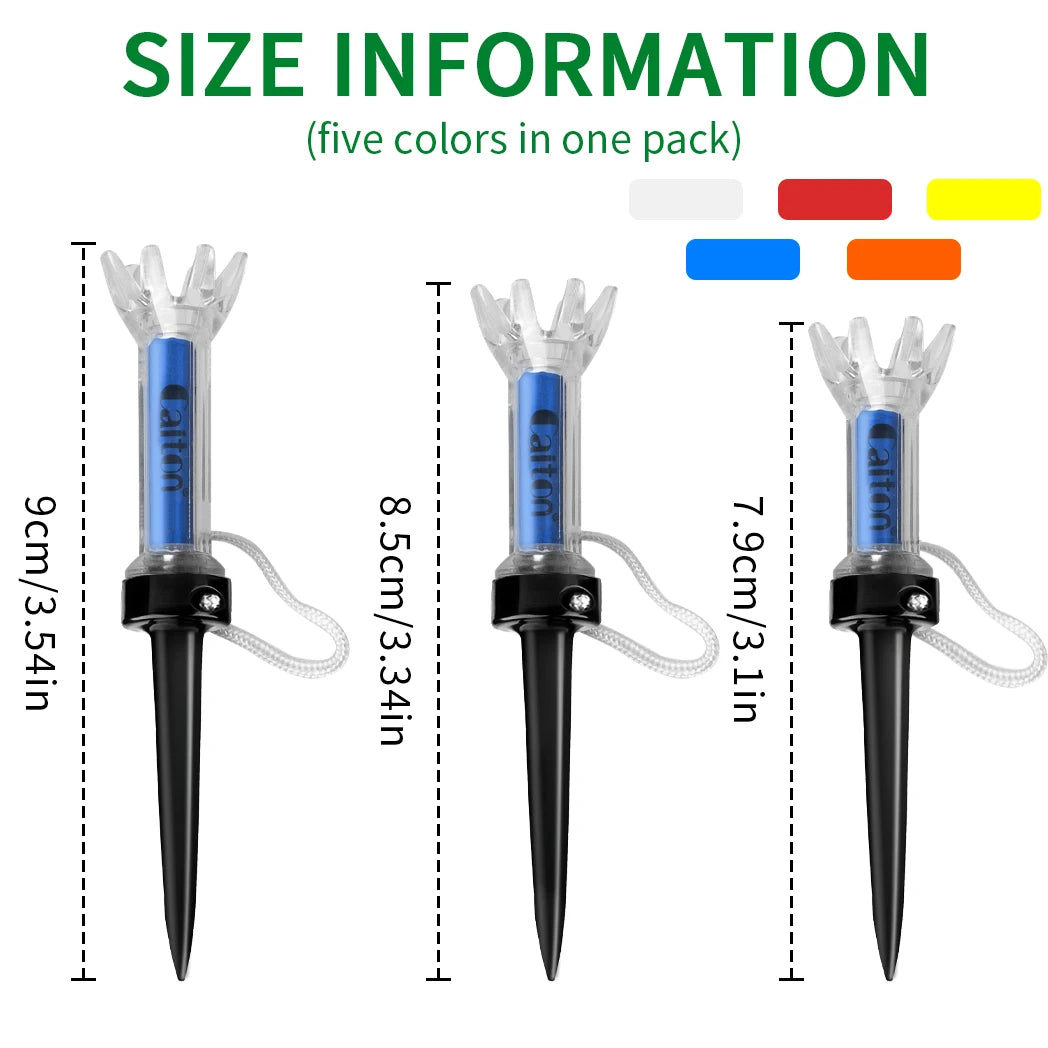 5Pcs Golf Tee,With Magnetic Plastic Golf Tee, 3 Sizes (79Mm/85Mm/90Mm), 360Degree Bounce New Gift,Golf Training Practice